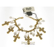 D&G bracciale Romantic acciaio dorato croci e sfere DJ0250 new